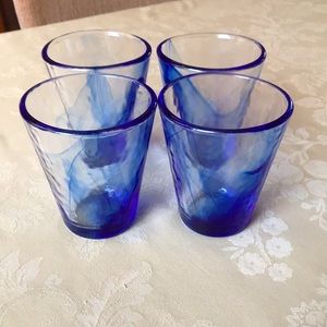 Bormioli Rocco Murano Cobalt Blue Swirl Glasses